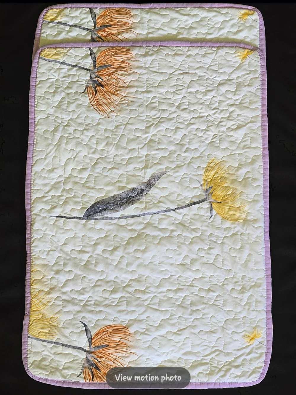 3/10$ - 2pc Quilted Pillow Shams Standard Dandelion Burst Floral Purple Border